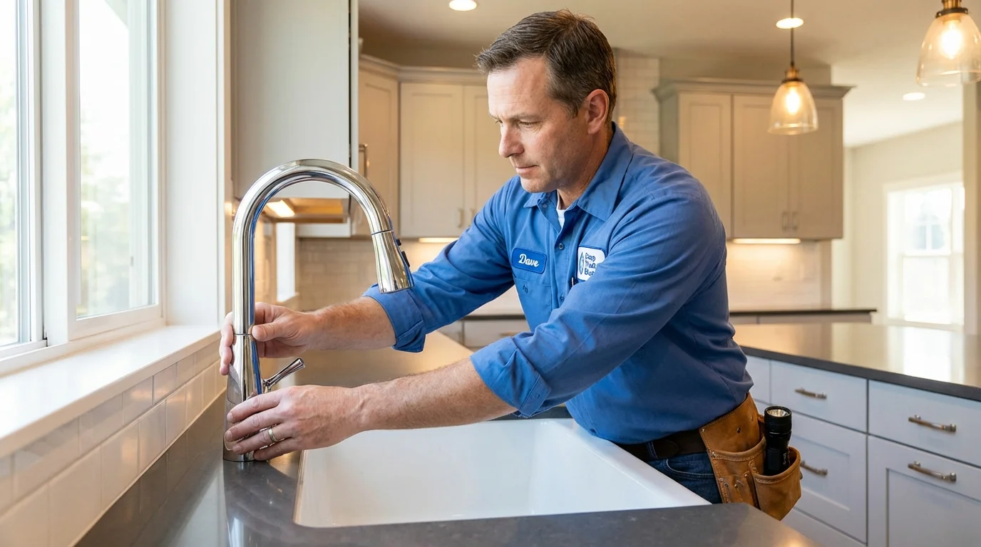 Kitchen faucet installation by Johns Plumbing LLC in Marshall